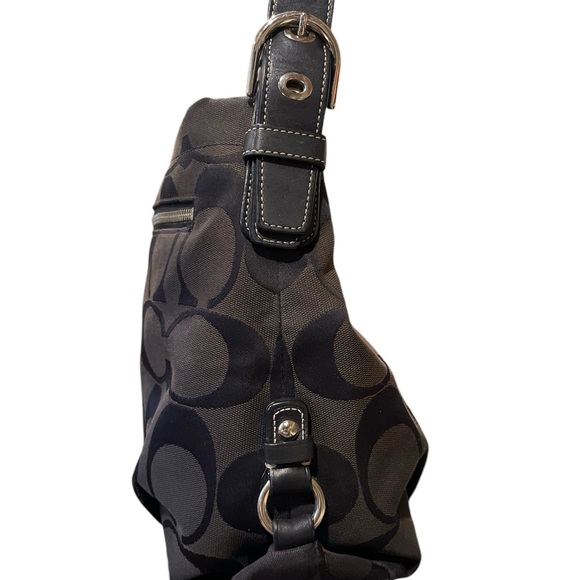 VNTG Coach Madison Maggie Bag Drk Brwn Signature C Hobo 14" x 9" x 4" - Picture 4 of 16
